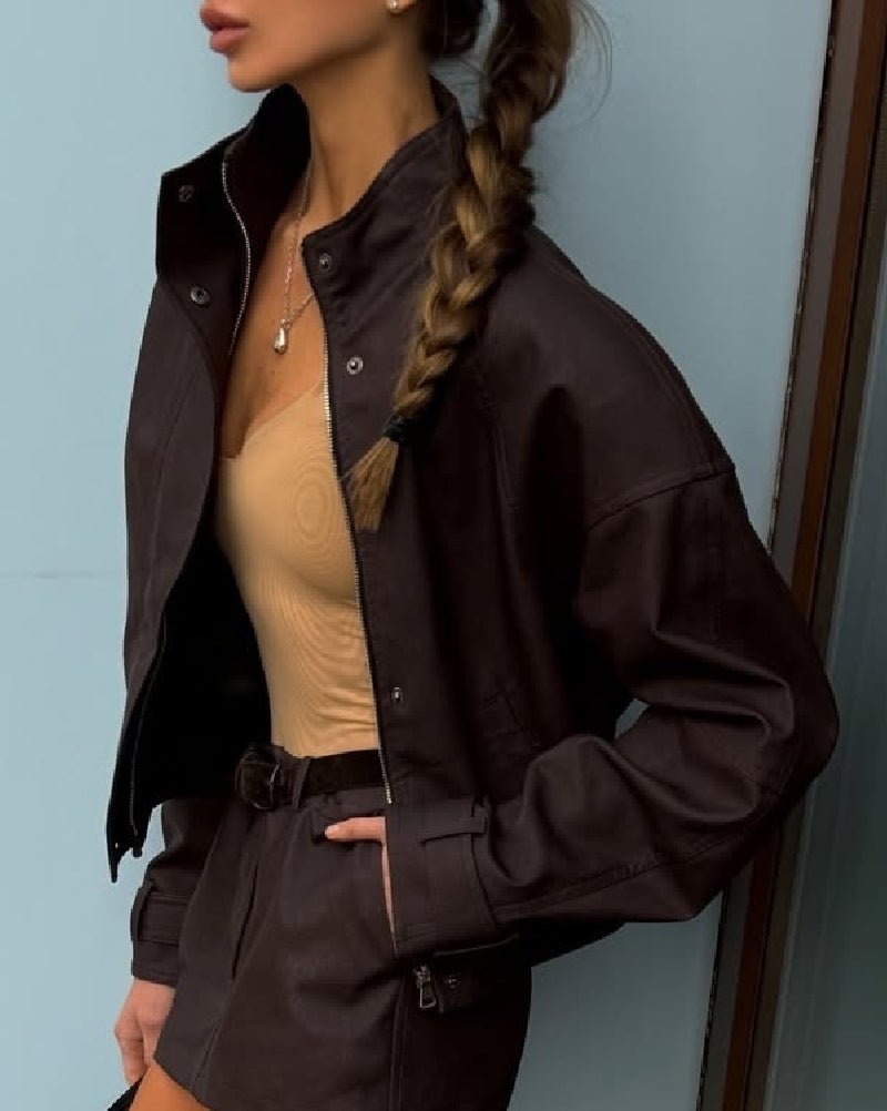 Veste zippée Emily en faux daim