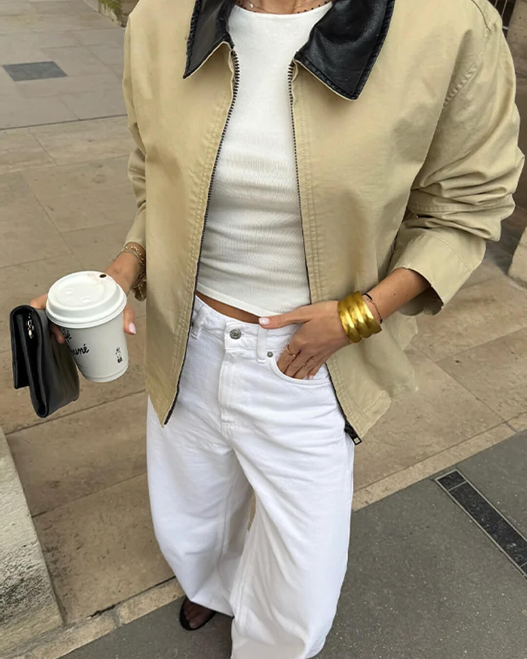 Veste zippée col contrastant Jessica