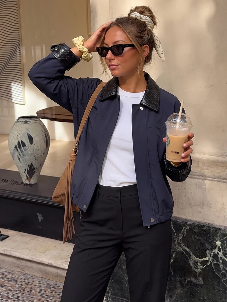 Blouson aviateur Layla à col contrastant