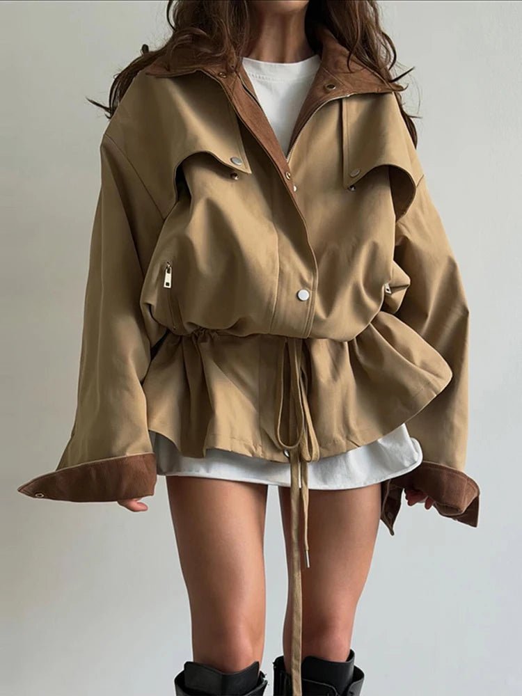 Veste coupe-vent à col contrastant Miriam