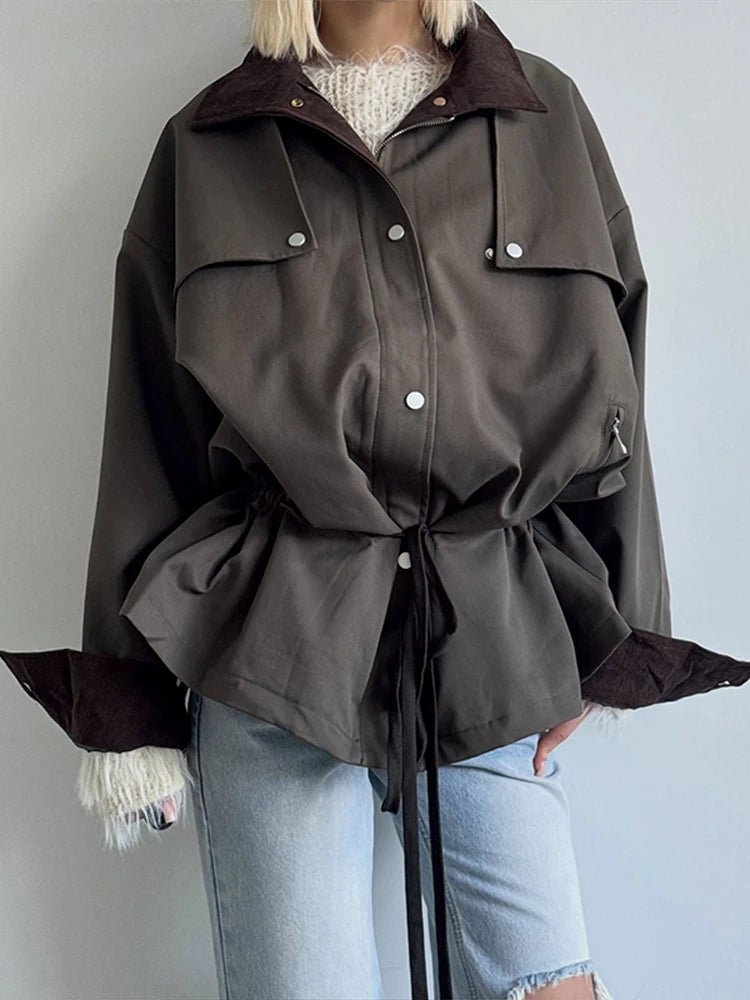 Veste coupe-vent à col contrastant Miriam