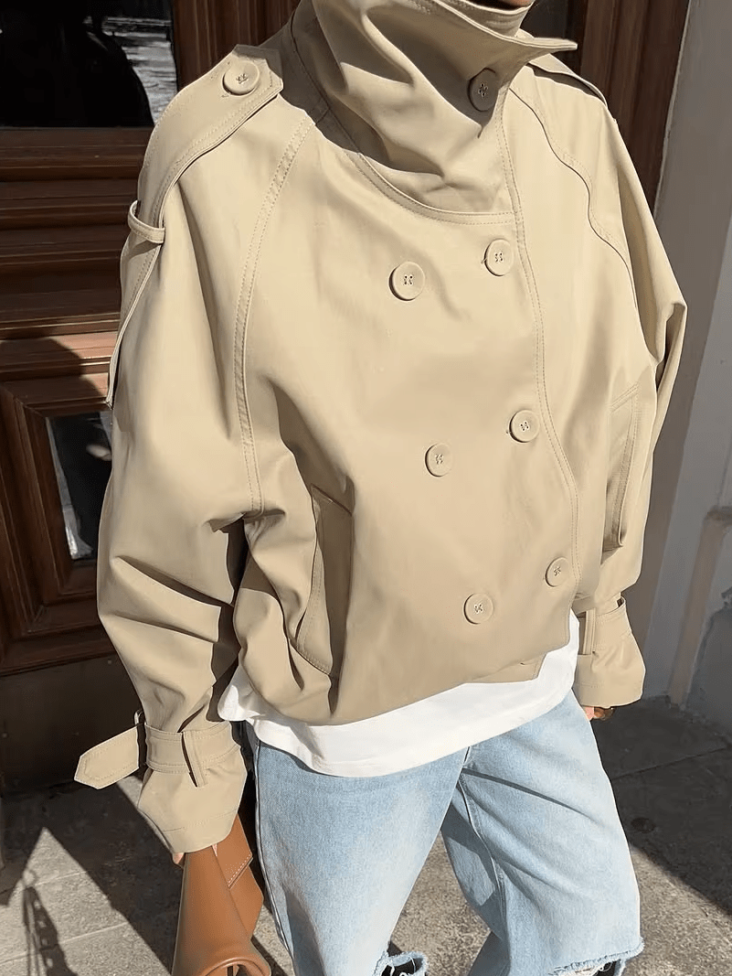 Veste trench courte à col montant Natalie