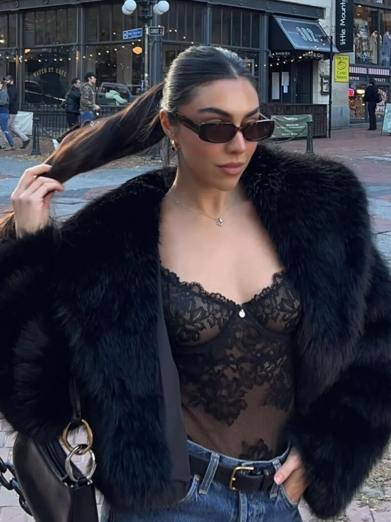 Manteau Tessa en fausse fourrure