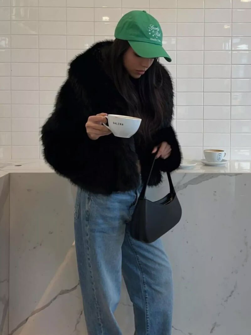 Manteau Tessa en fausse fourrure