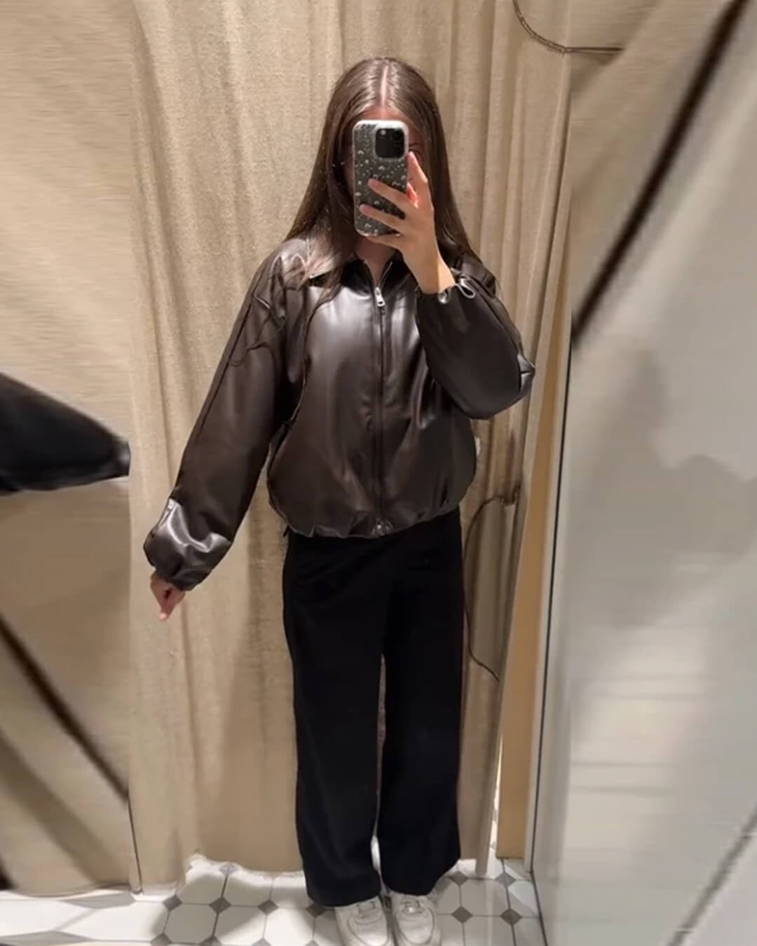 Blouson bomber Sienna en faux cuir