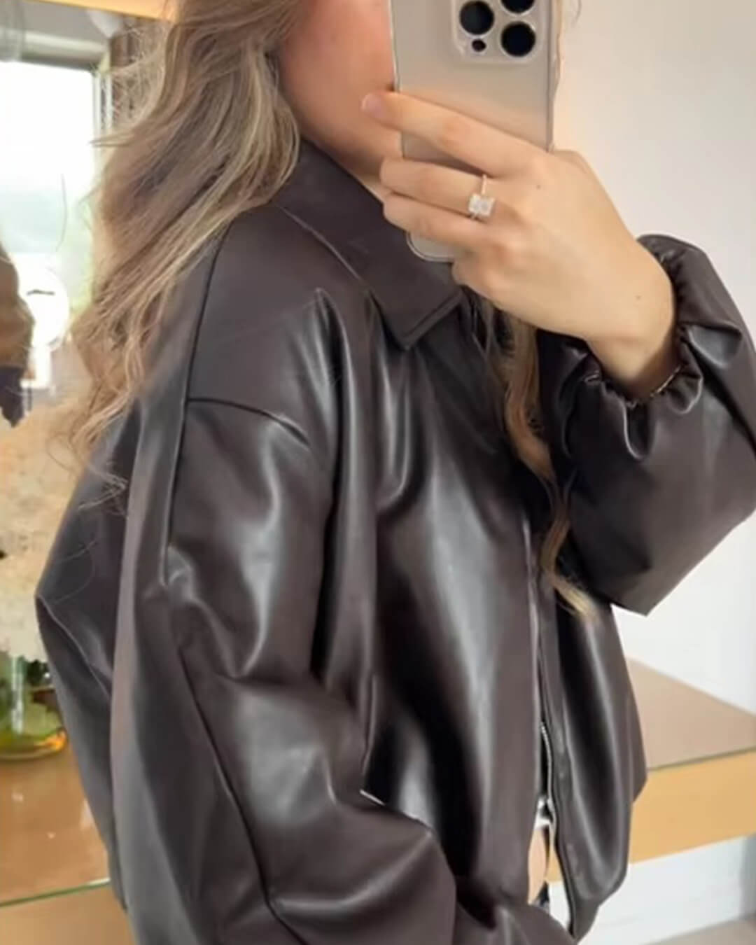 Blouson bomber Sienna en faux cuir