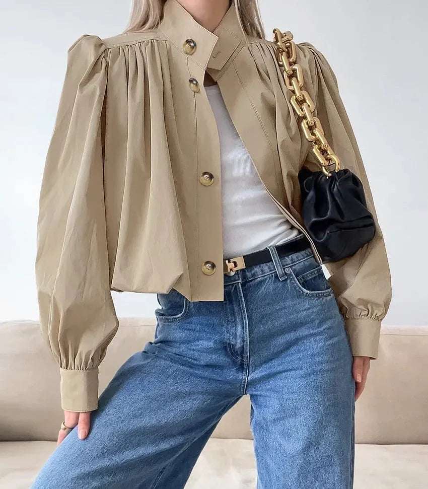 Veste courte plissée Margot