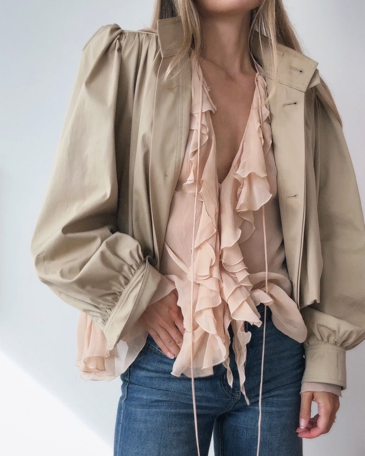 Veste courte plissée Margot