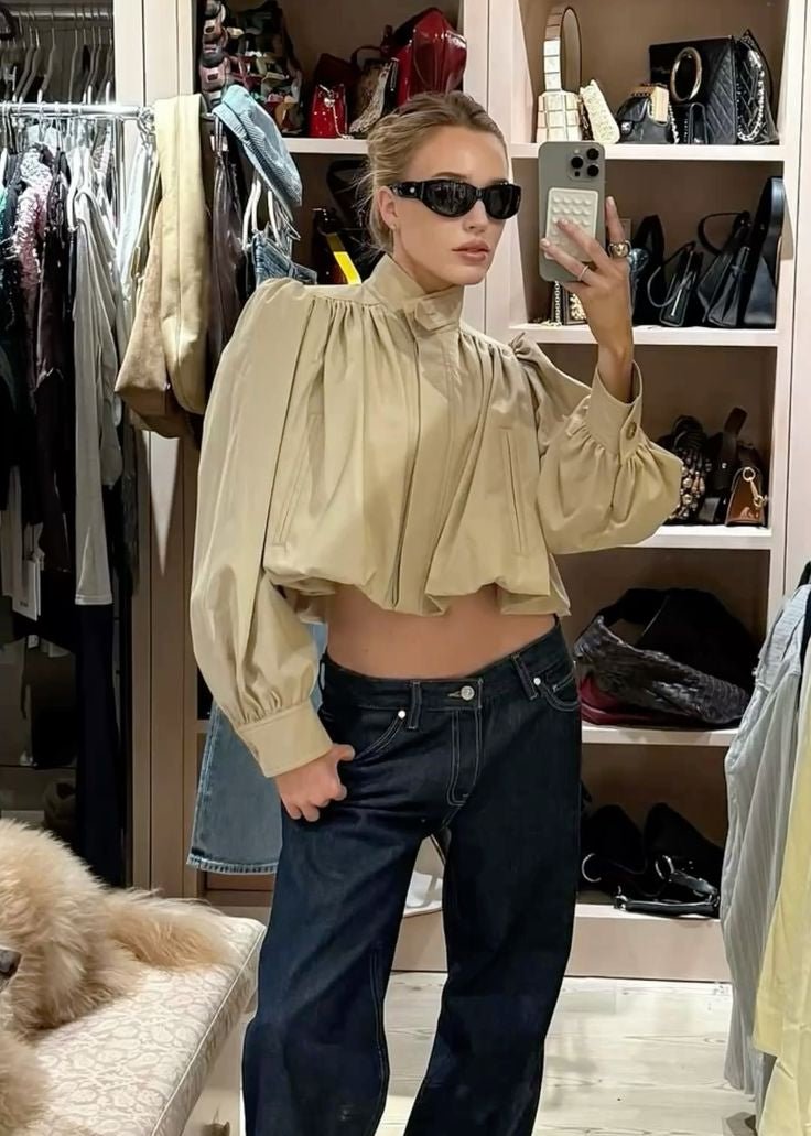 Veste courte plissée Margot