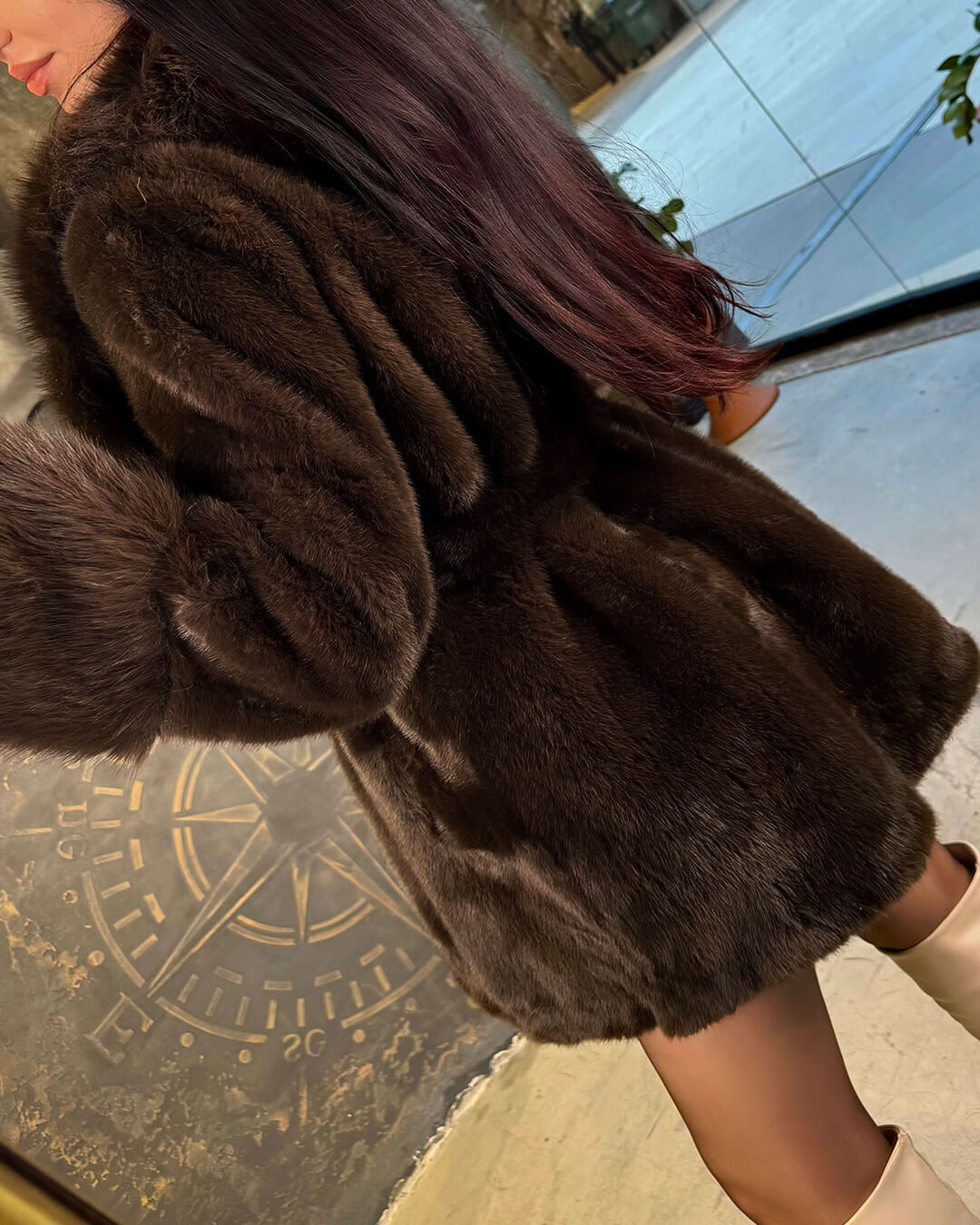 Eva Manteau Ceinturé en Fourrure Synthétique