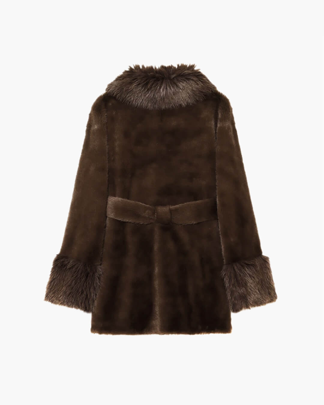 Eva Manteau Ceinturé en Fourrure Synthétique