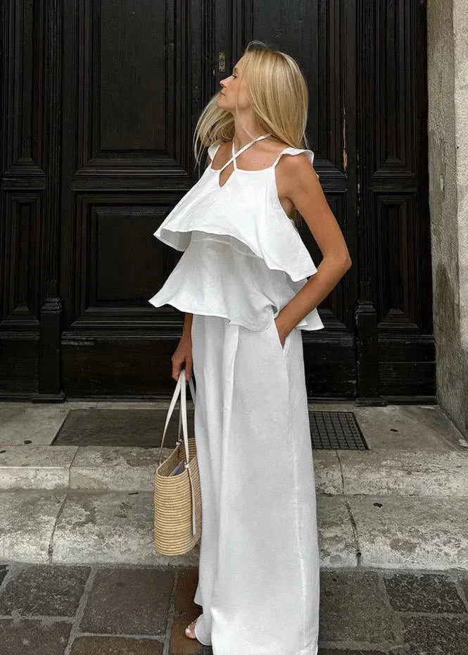 Ensemble Mara Flowy volanté — top et pantalon