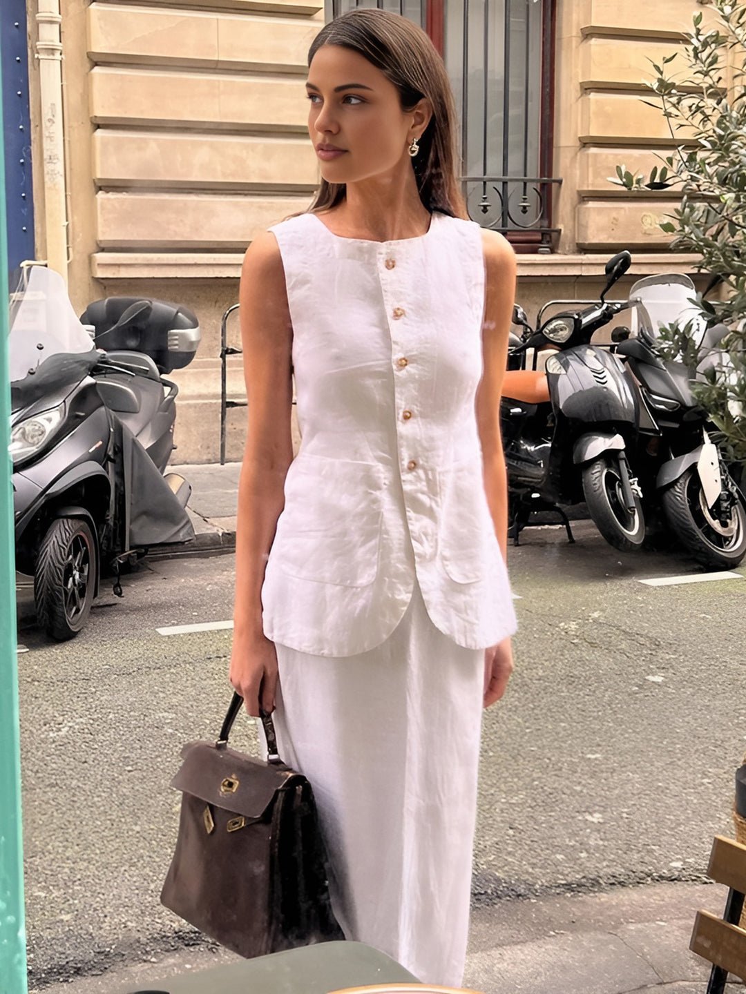 Annalise. Ensemble en lin sans manches