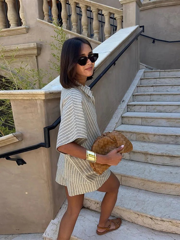 Ensemble short Mara rayé