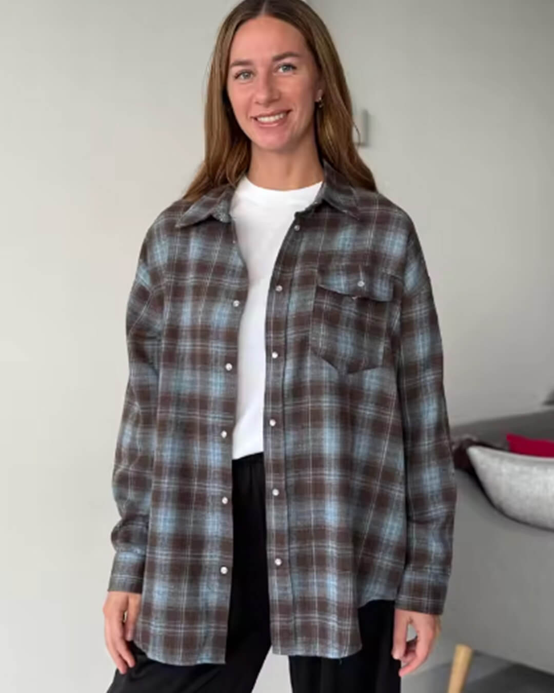 Chemise à carreaux oversize Kate