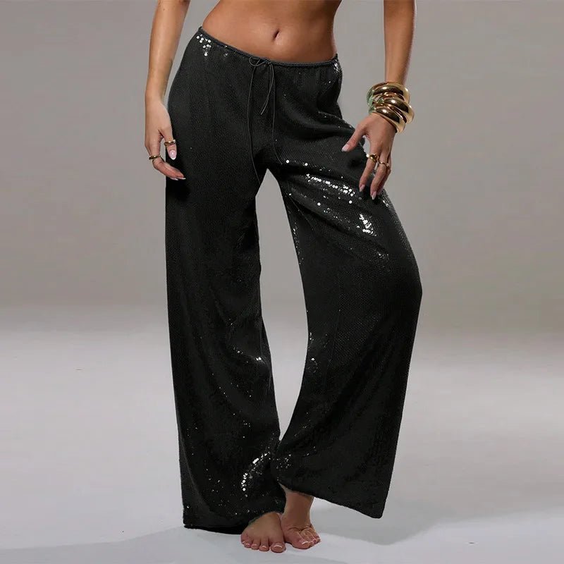 Pantalon large Margot à sequins
