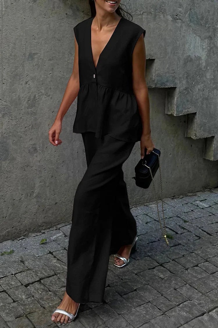 Ensemble gilet à volants et pantalon Marlowe