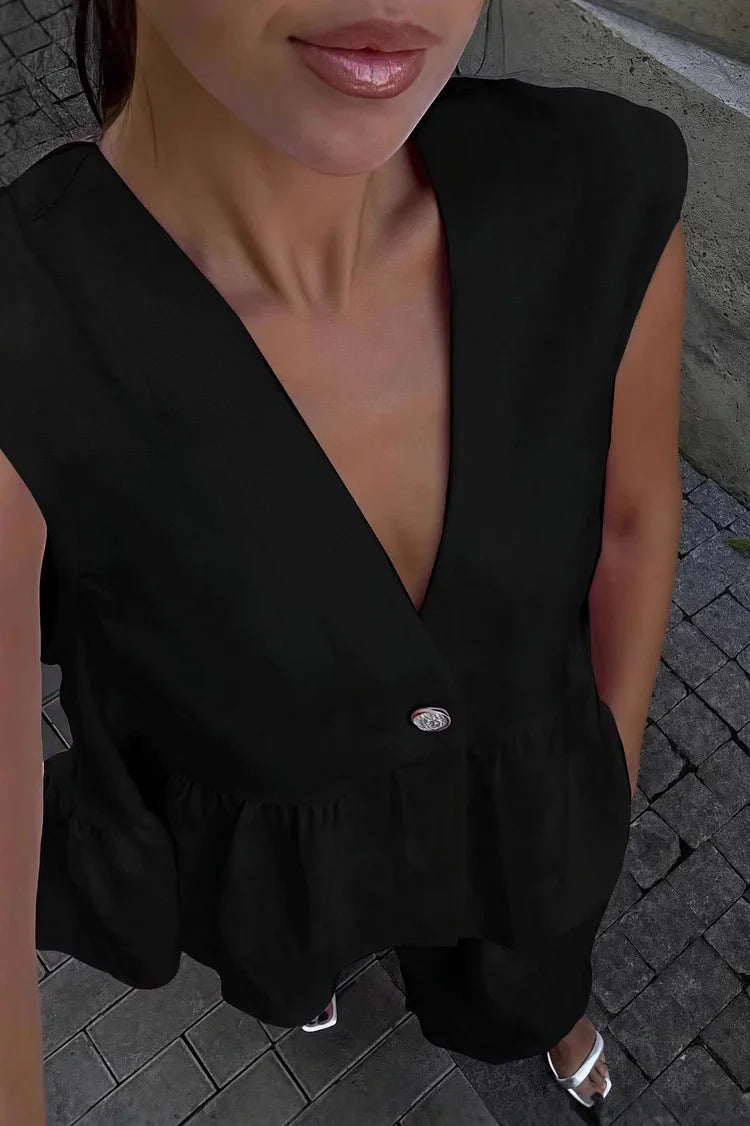Ensemble gilet à volants et pantalon Marlowe