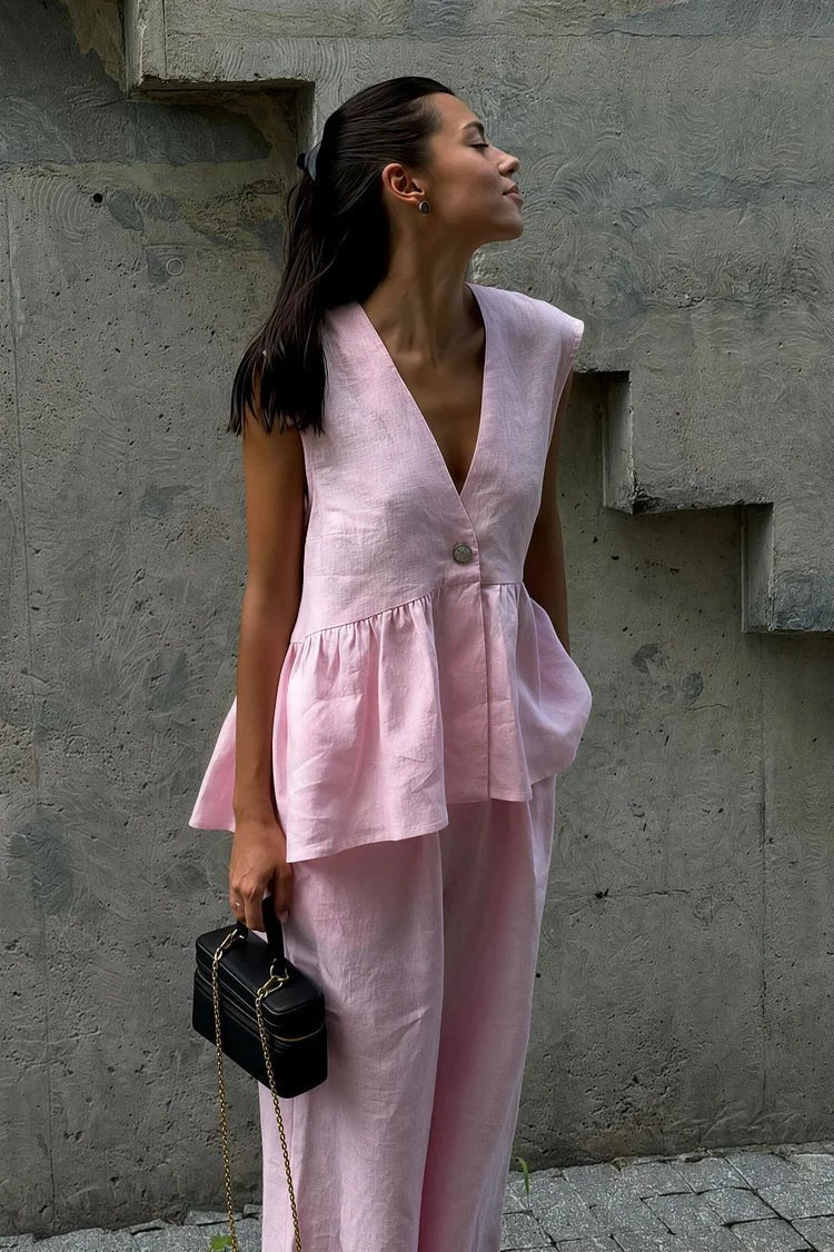 Ensemble gilet à volants et pantalon Marlowe