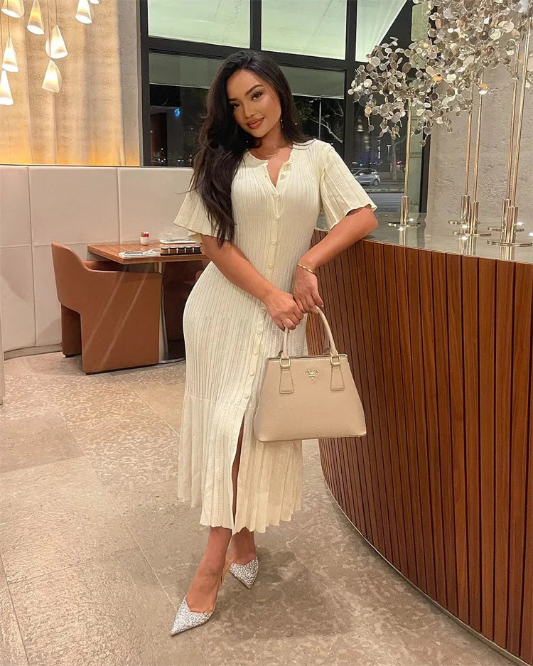 Robe maxi Shelly moulante en maille