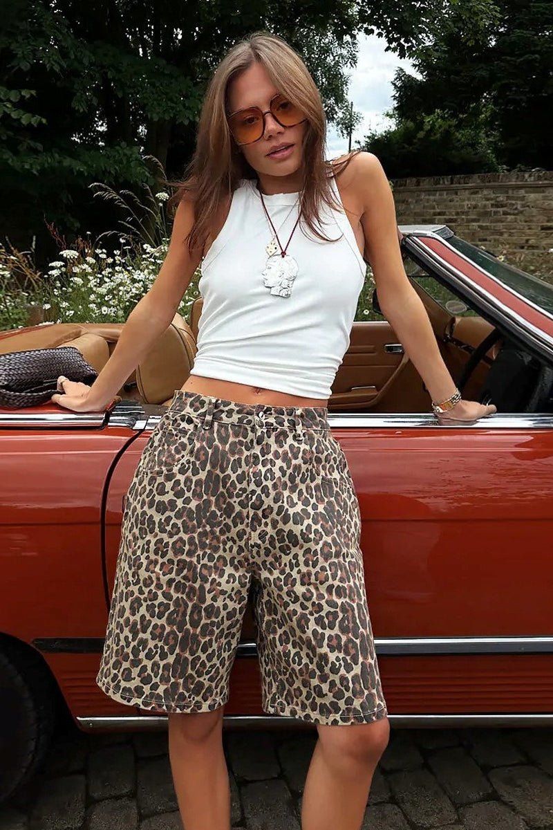 Short Carla à imprimé léopard