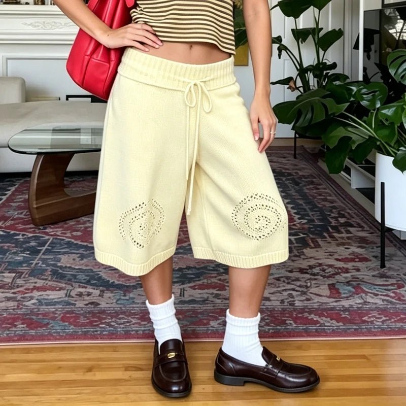 Shorts culotte larges en maille Evelyn