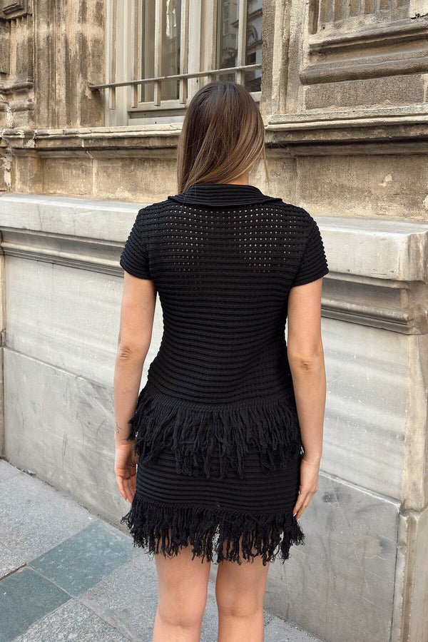 Ensemble jupe à franges tricotée Demetra