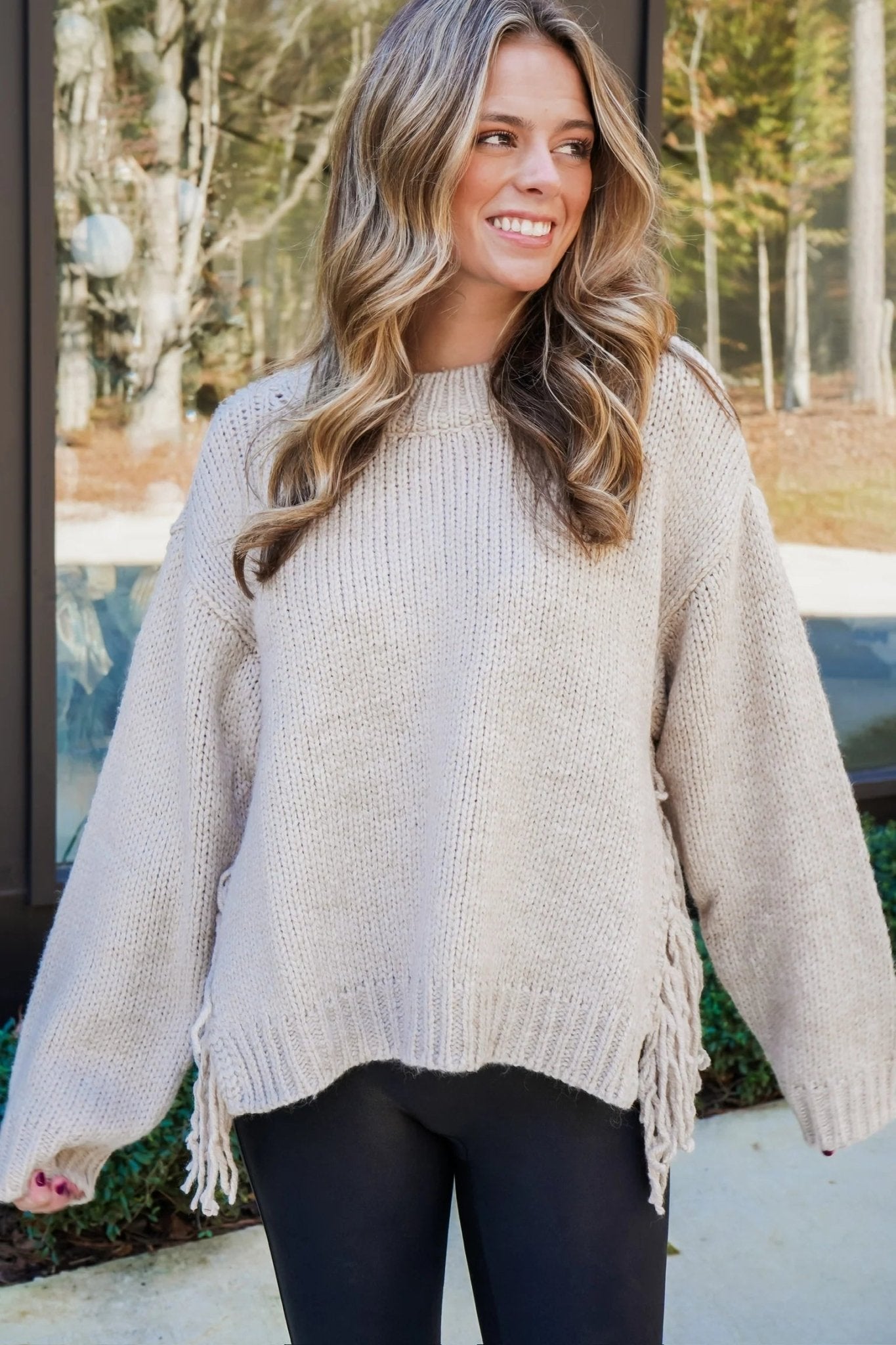 Pull en maille à franges Eva