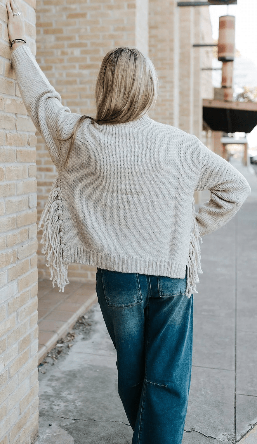 Pull en maille à franges Eva