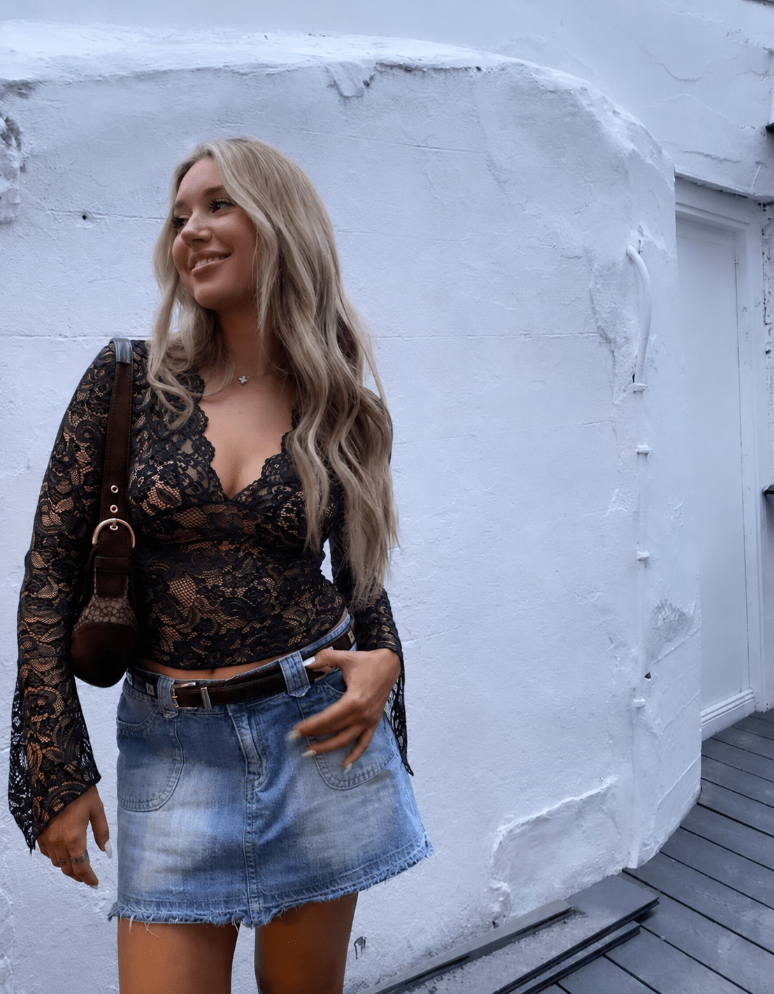 Aurore Top en dentelle à encolure V