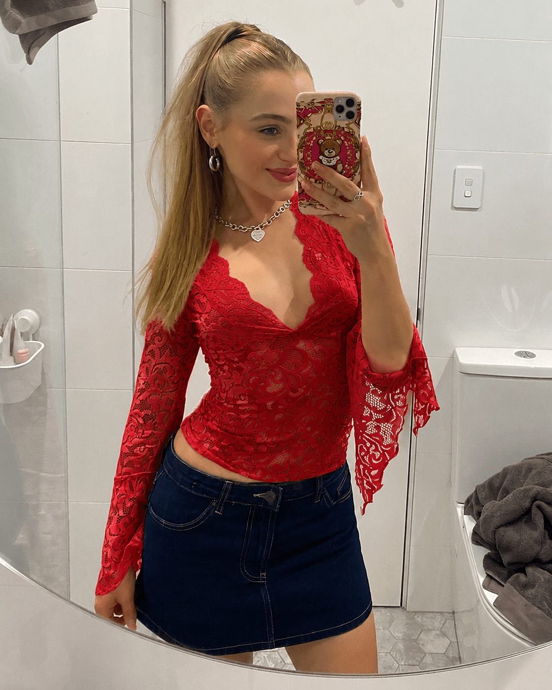Aurore Top en dentelle à encolure V