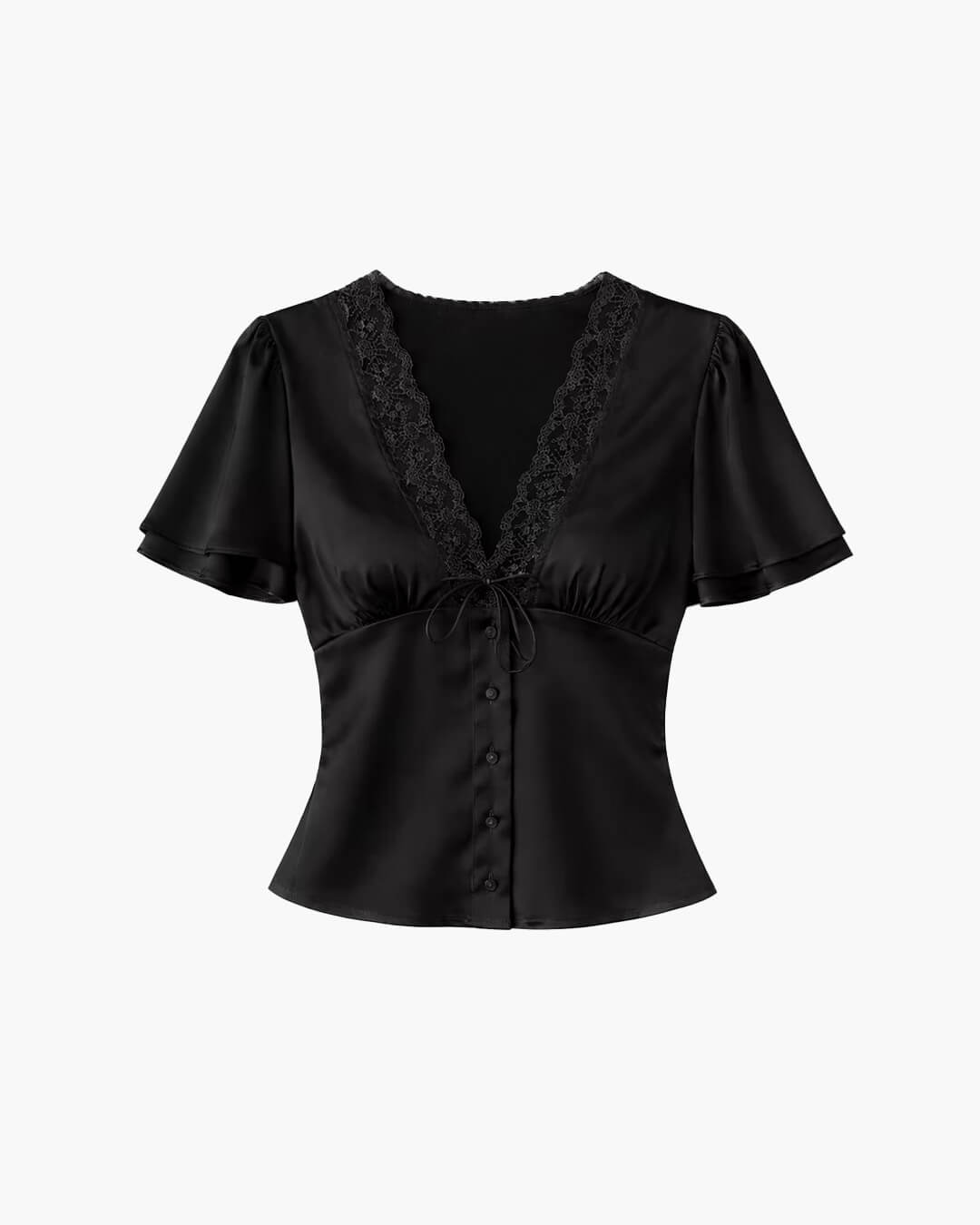 Chemisier Greta en satin à boutons
