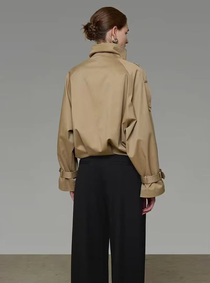Veste trench courte à col montant Natalie