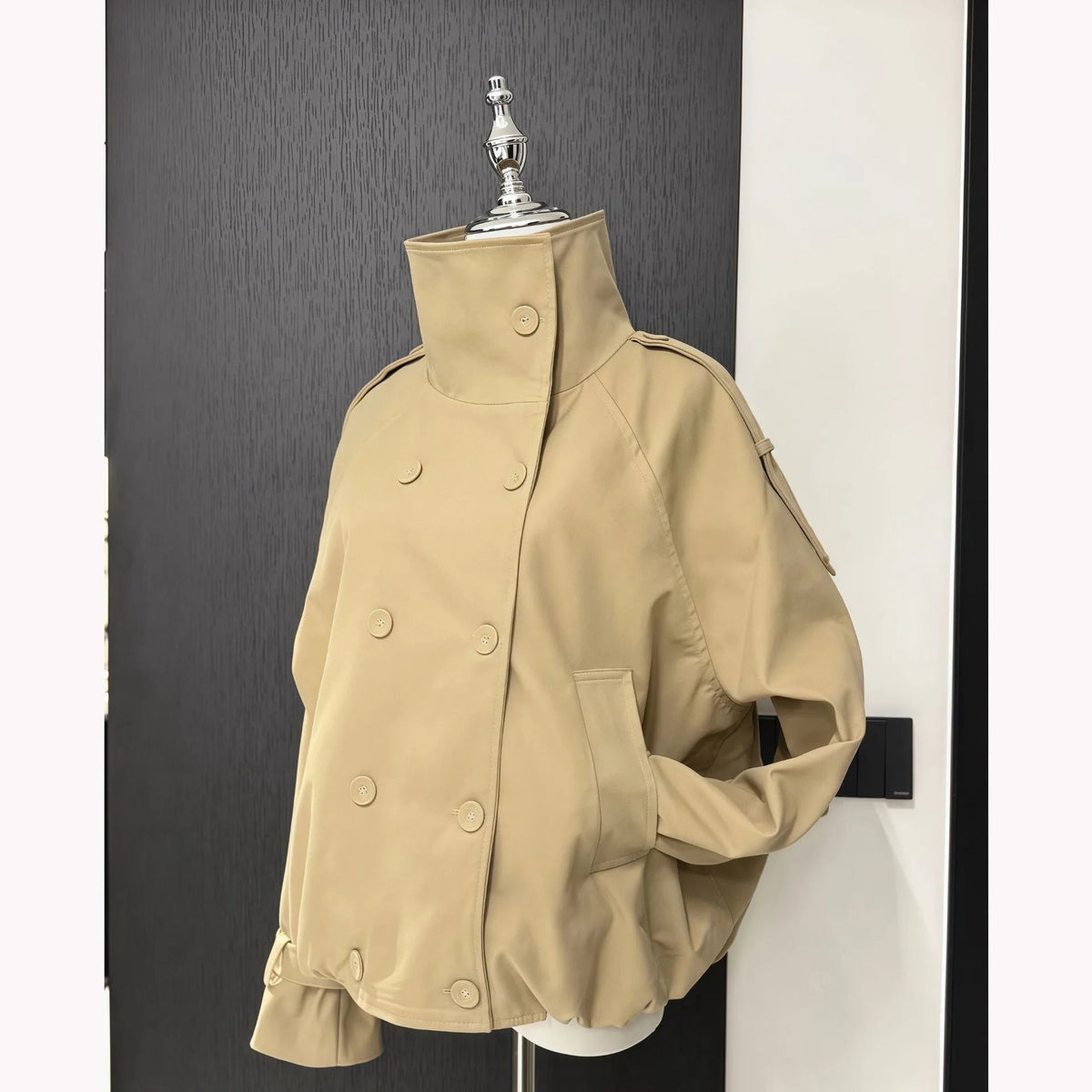 Veste trench courte à col montant Natalie