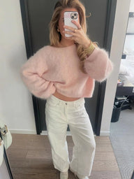 Pull en mohair à épaules dénudées Addison