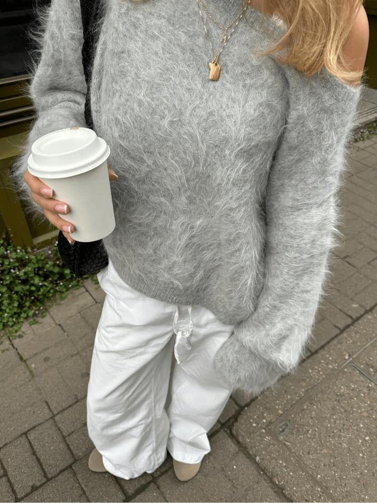 ZEYA - Addison Off - Shoulder Mohair Sweater