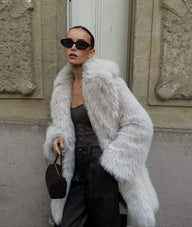 Manteau en fausse fourrure mi-long Agnes