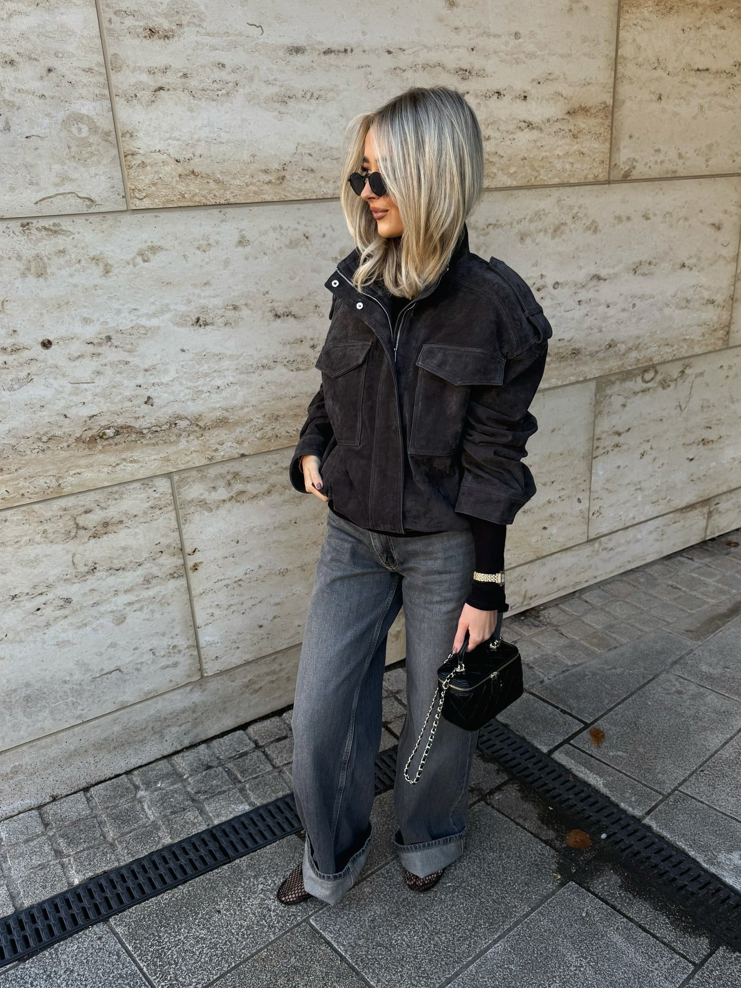 ZEYA - Alexandra High - Neck suede Jacket