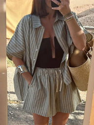 Alexis Ensemble Chemise Rayée et Short