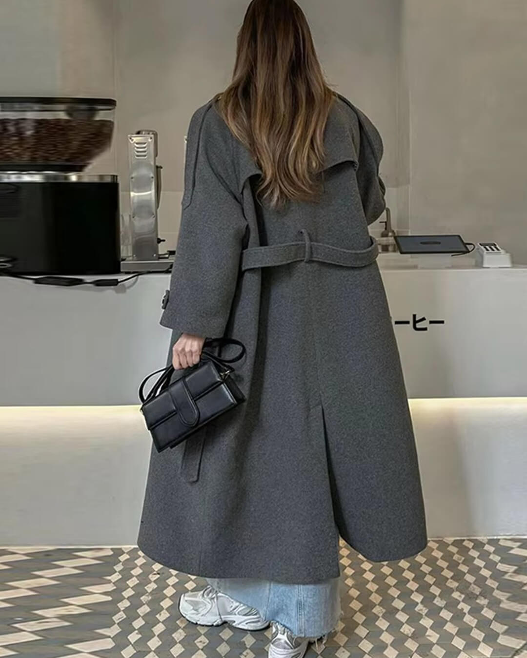 ZEYA - Alicia Gray Belted Long Coat