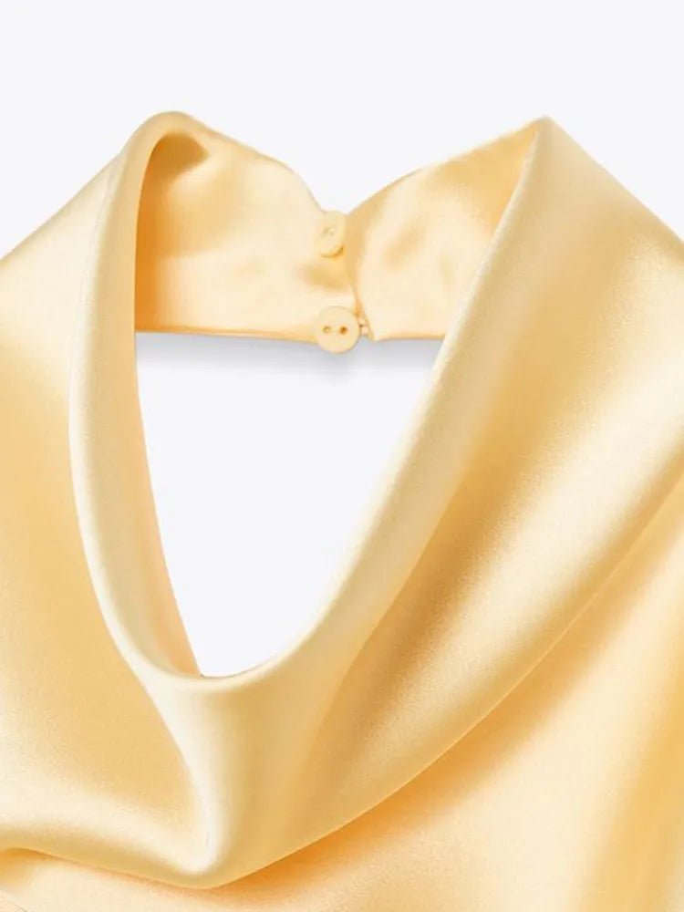 ZEYA - Allison Halter Backless Satin Top