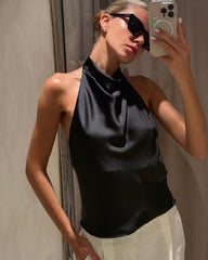 Top en satin dos nu Allison