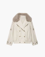 Manteau trench Allison avec fausse fourrure
