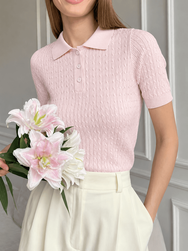 ZEYA - Amanda Knitted Polo Top