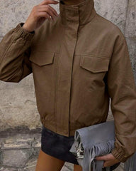 Veste zippée Amélie marron