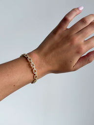 Bracelet manchette réglable à maillons en strass Amelise