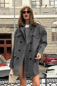 Manteau en tweed structuré Amy