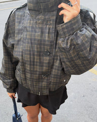 Blouson bomber vintage à carreaux Amy