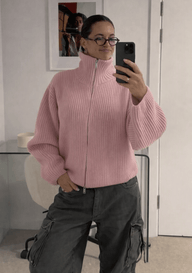 Angela Pull zippé oversize à côtes