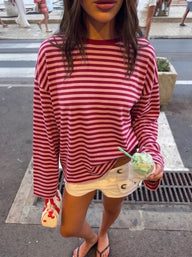 Pull en maille oversize à rayures Angela